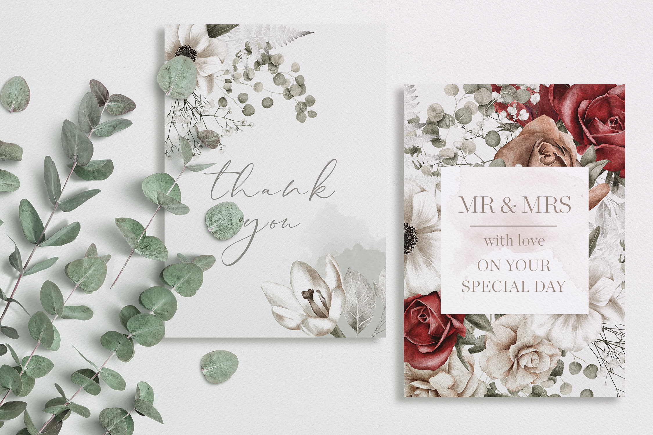 Watercolor Floral Cards Templates CMYK - photo 7