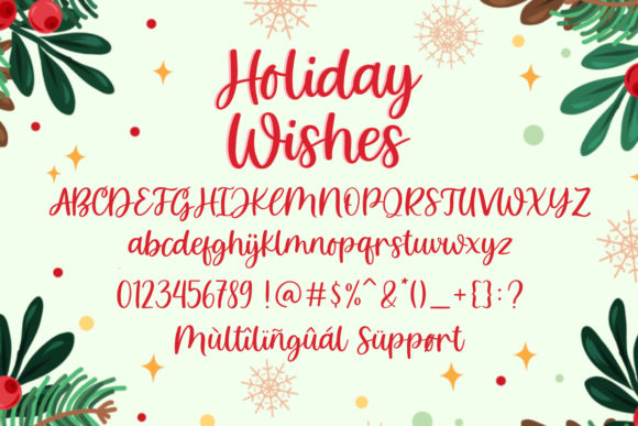 Holiday Wishes Font PNG with transparent background - Preview 2