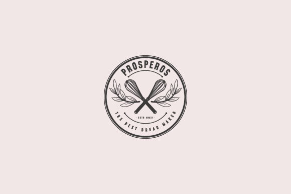 Balloon Whisk Vintage Logo for Bakery