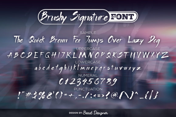Brushy Signature Font - Preview 1