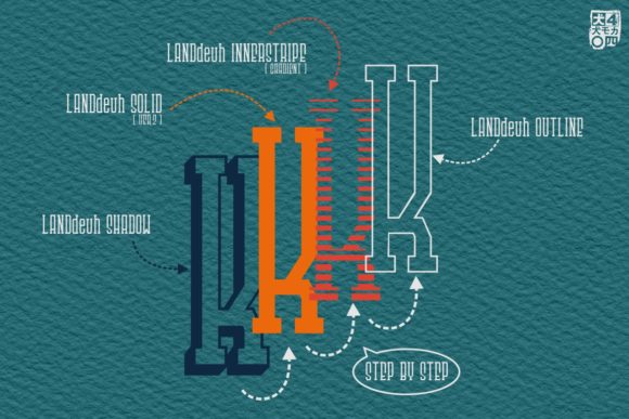 Landdeuh Font PNG with transparent background - Preview 1