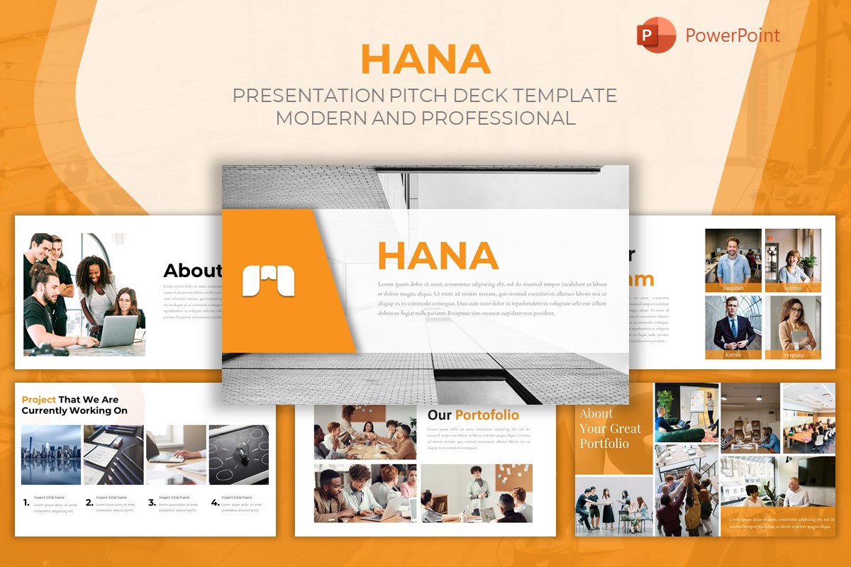 Plantilla de PowerPoint de presentación inicial Hana