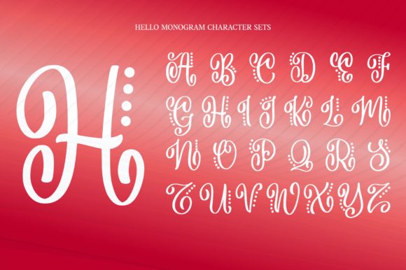 Hello Monogram Font font preview - 2