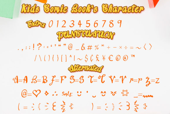 Kids Comic Book Font PNG with transparent background - Preview 2