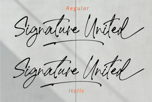 Signature United Font PNG with transparent background - Preview 5