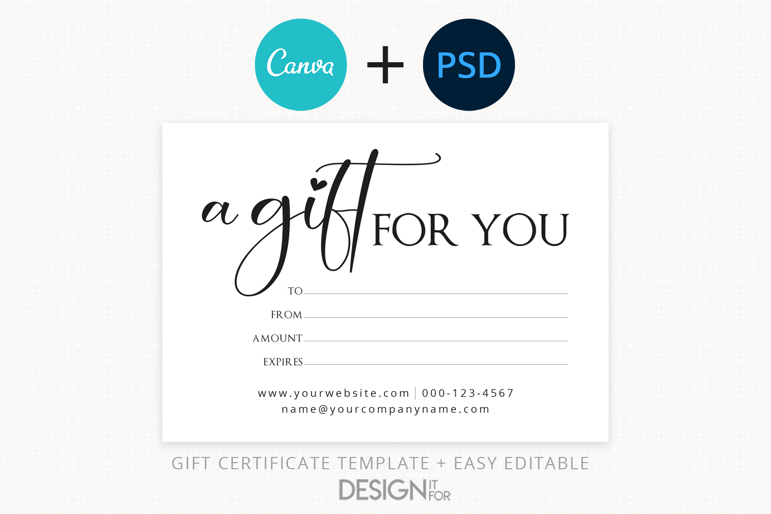 Gift Certificate Template, Editable