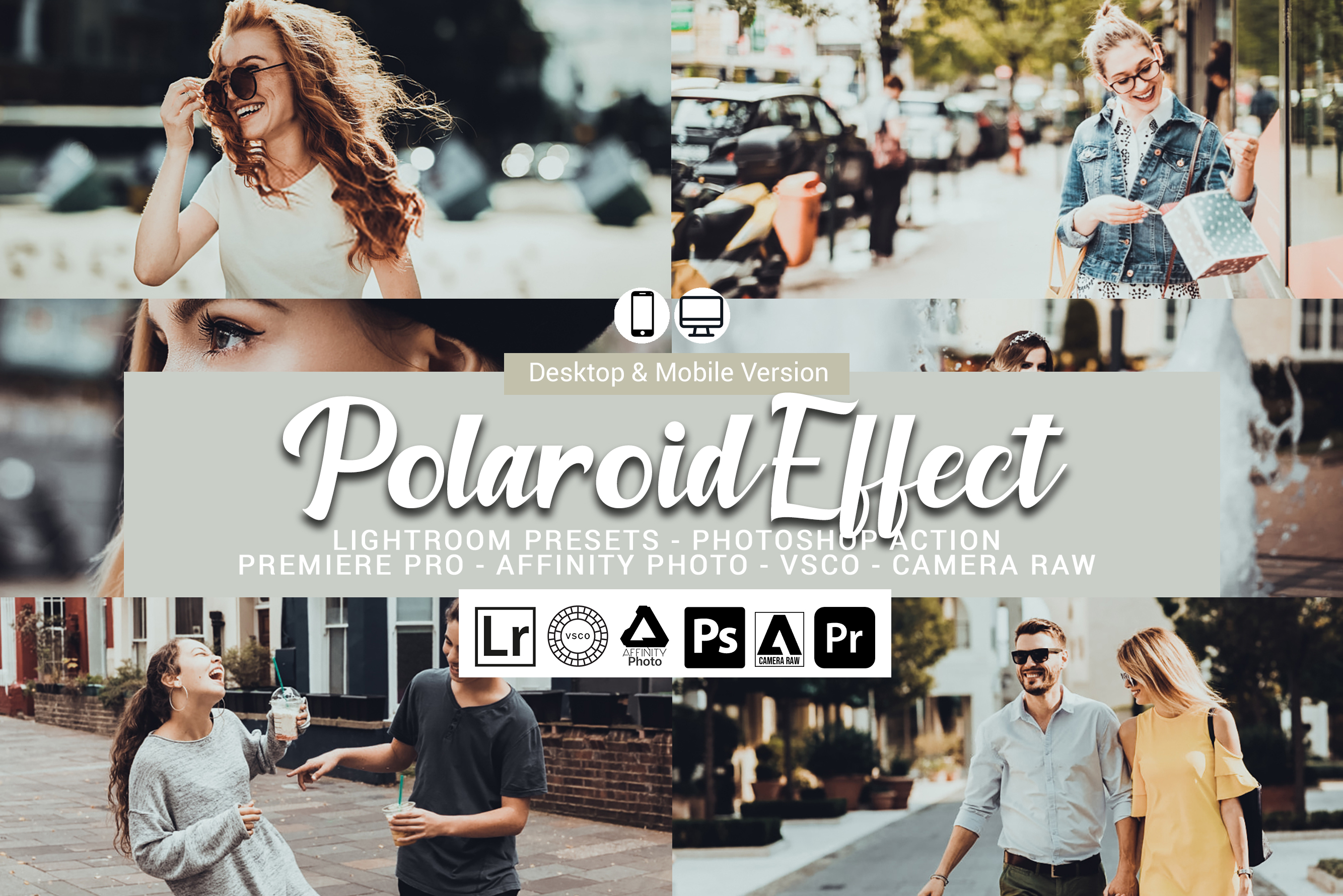 Polaroid Effect Presets Lightroom Photoshop VSCO Affinity vintage film