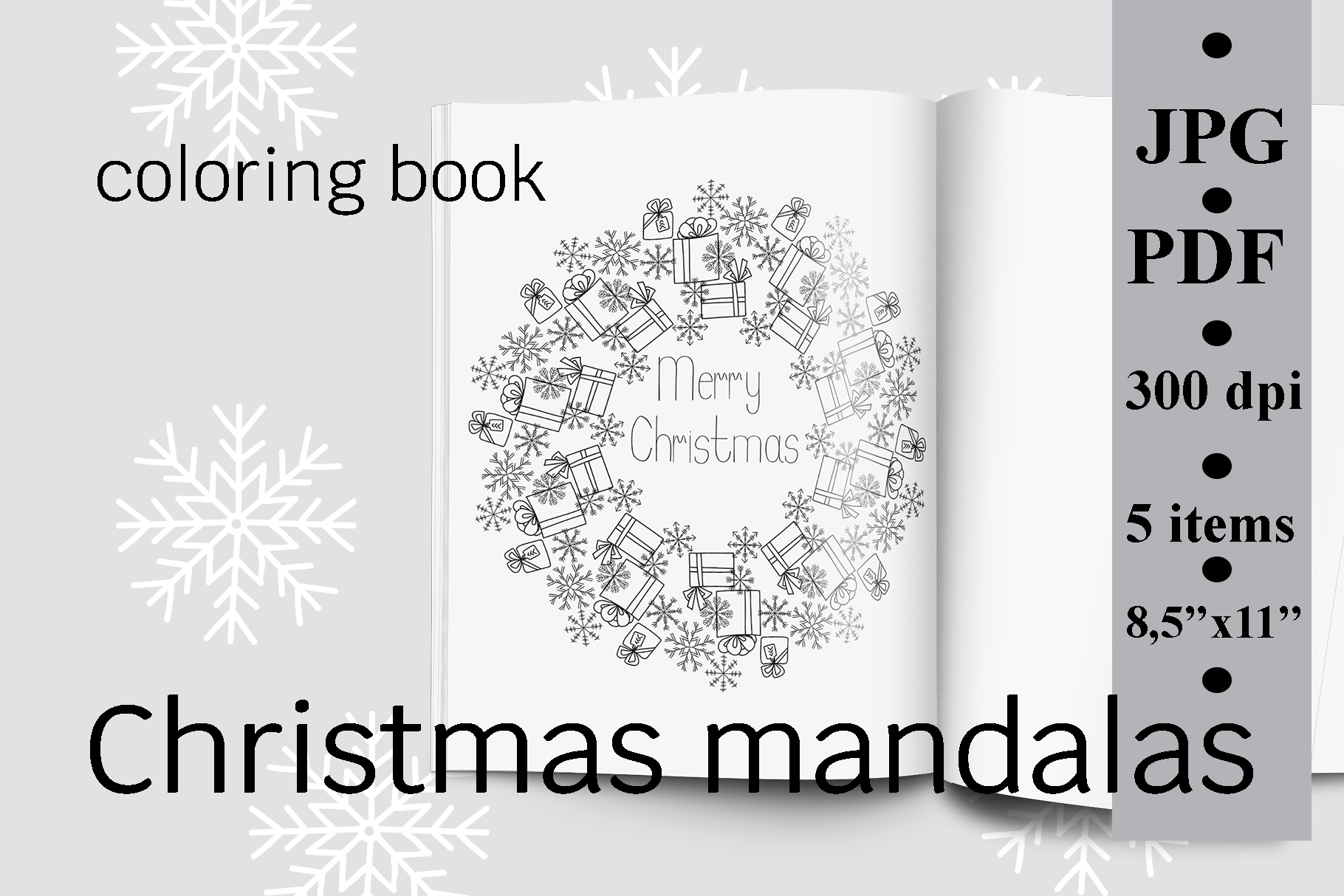Christmas Mandalas Coloring Book