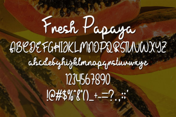 Fresh Papaya Font PNG with transparent background - Preview 4