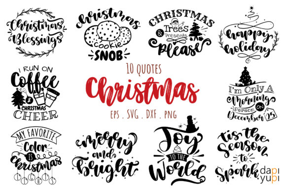 Christmas Quotes Bundle Graphics