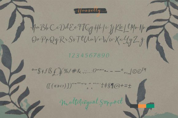 Hunselly Font PNG with transparent background - Preview 1