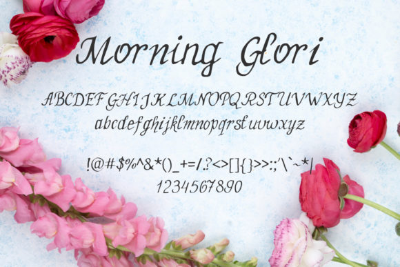 Morning Glori Font PNG with transparent background - Preview 1