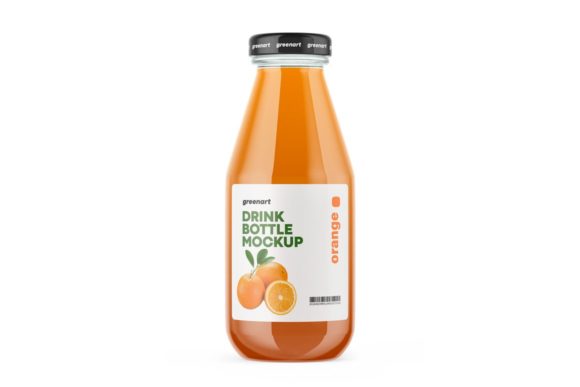 Orange Juice Bottle Mockup Graphic Bottles & Jars By greenart
