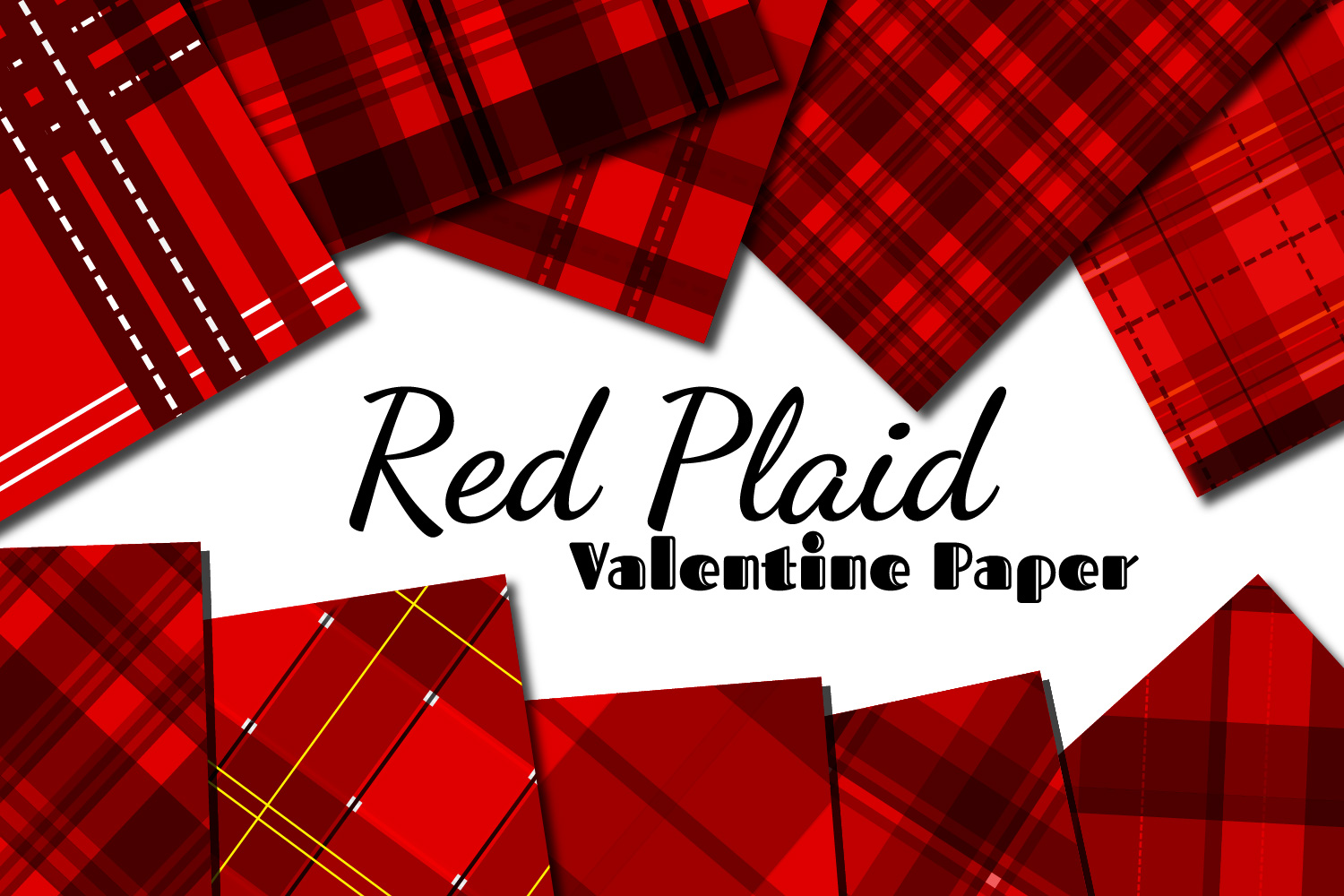 Red Plaid Valentine Paper Graphic by Mahesa Design · Creative Fabrica