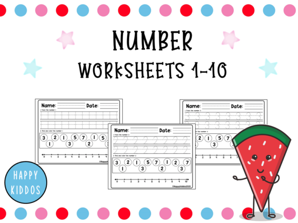Number Worksheets 1–10 Set 2 cover