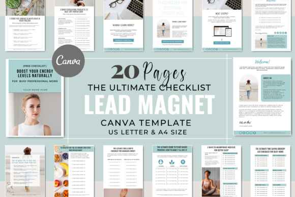 Pastel blue Canva lead magnet checklist template for coaches