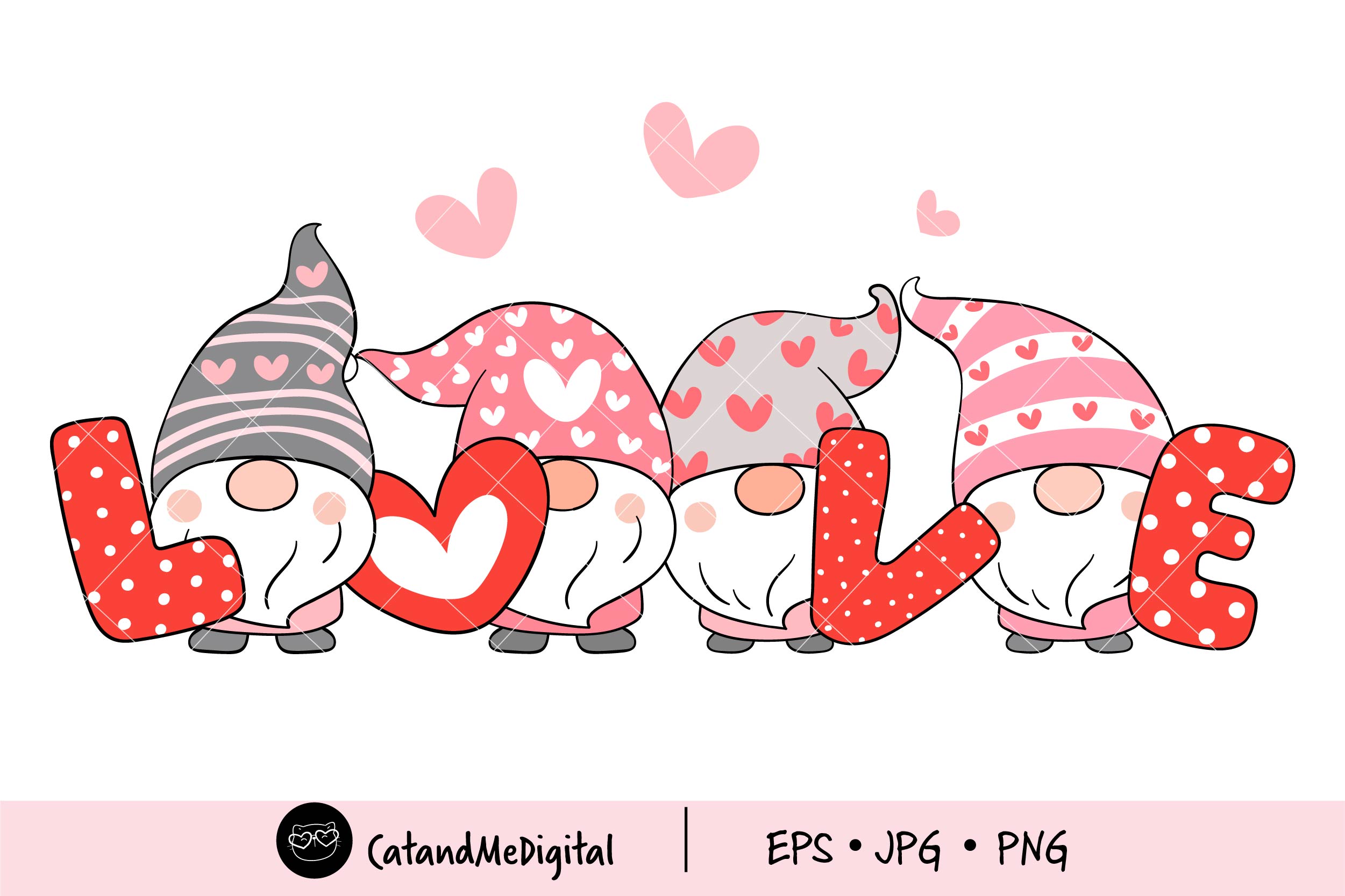 valentine c lip art Cute Gnomes Valentine Clipart. Graphic by CatAndMe · Creative Fabrica
