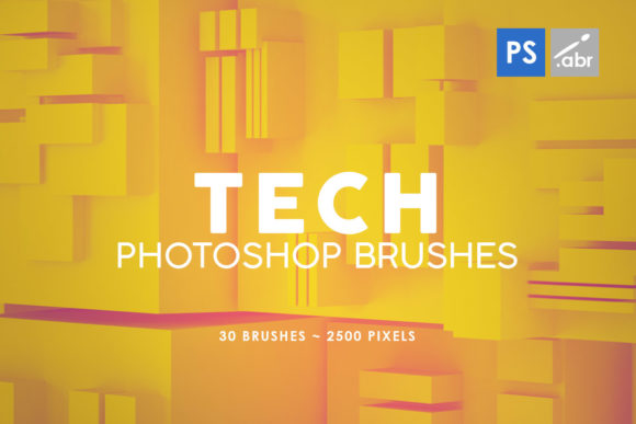 30 Tech Photoshop Stamp Brushes Graphic Brushes By ArtistMef