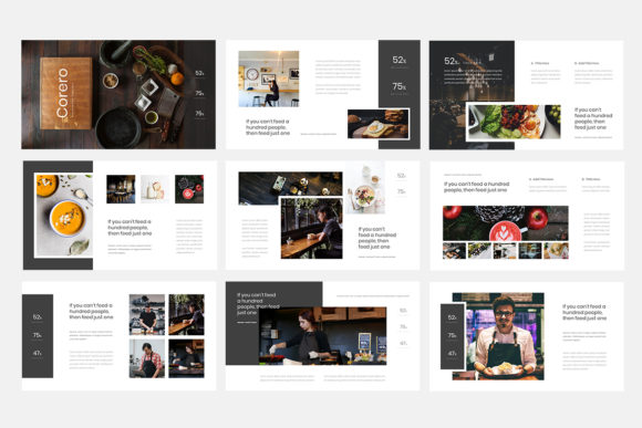 Preview of Corero Restaurant Keynote Presentation food presentation template