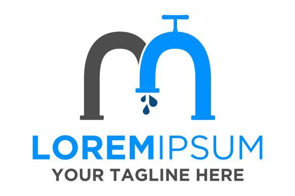 Letter M Plumbing Logo Template