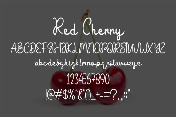 Red Cherry Font PNG with transparent background - Preview 4