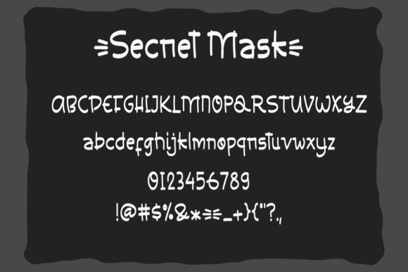 Secret Mask Font PNG with transparent background - Preview 3