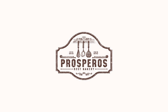 Bakery Tools Vintage Badge Logo Design