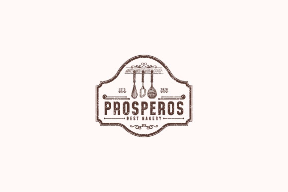 Bakery Tools Vintage Badge Logo Design