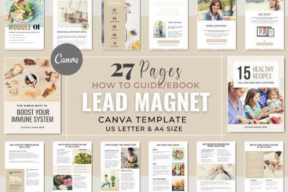 Neutral beige Canva lead magnet ebook template