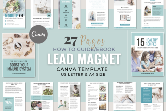 Pastel blue Canva lead magnet ebook and guide template