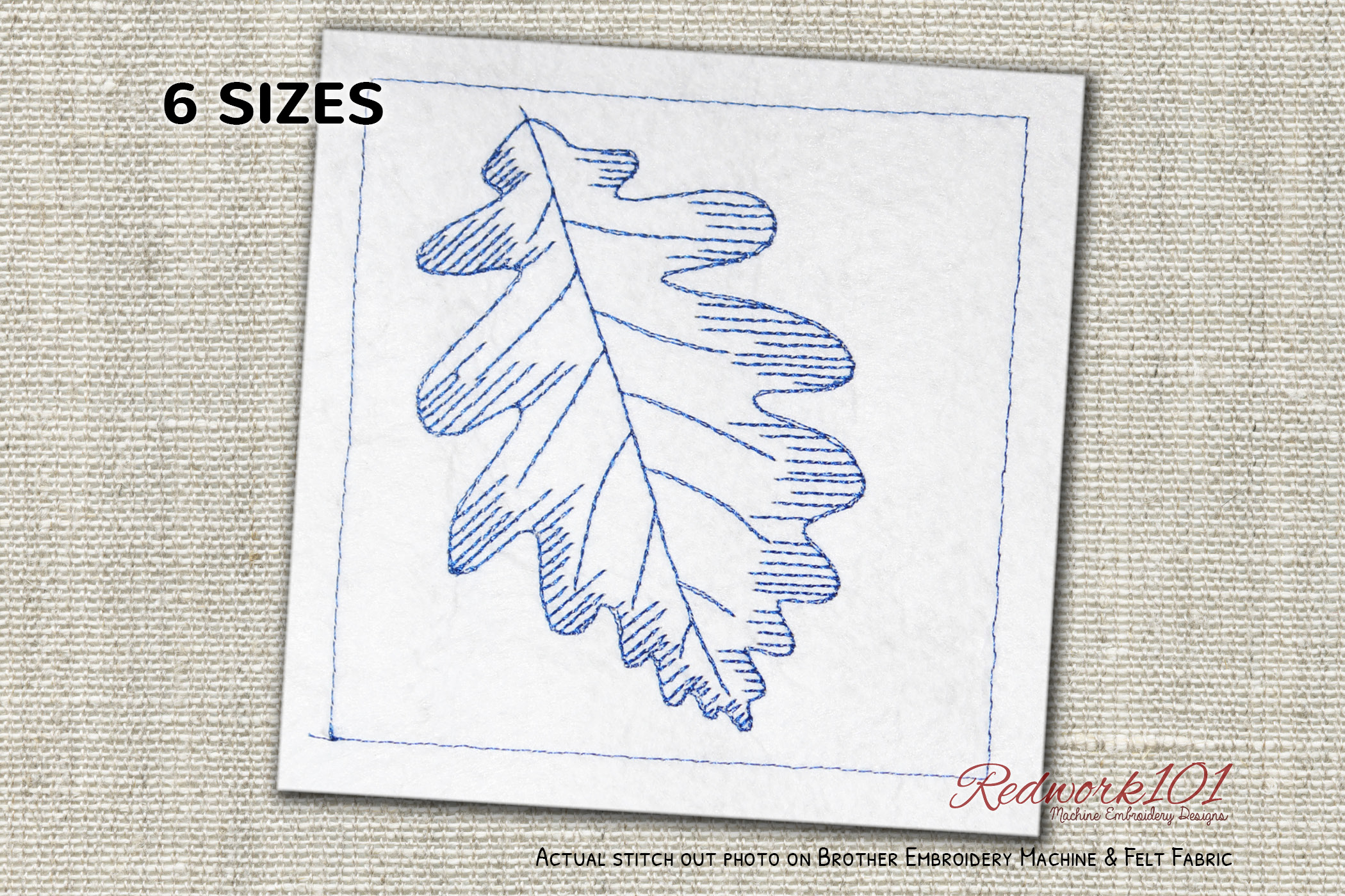 Common Oak Leaf Redwork Design · Creative Fabrica