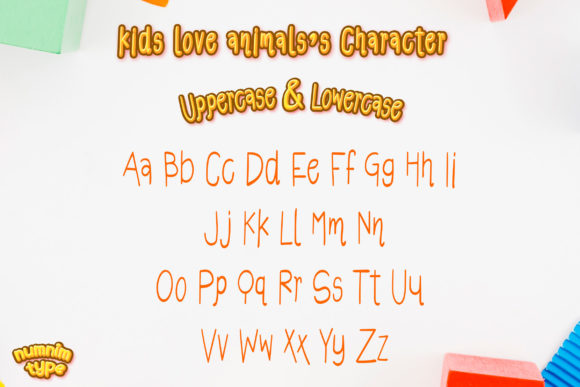 Kids Love Animals Font PNG with transparent background - Preview 1