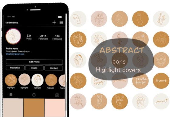 Abstract Boho Instagram Story Highlight - Digital