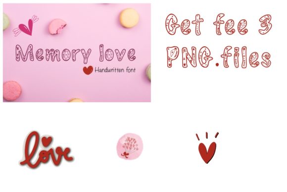 Memory Love Font PNG with transparent background - Preview 6