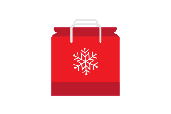 Red Paper Bag Snowflake Christmas Icon
