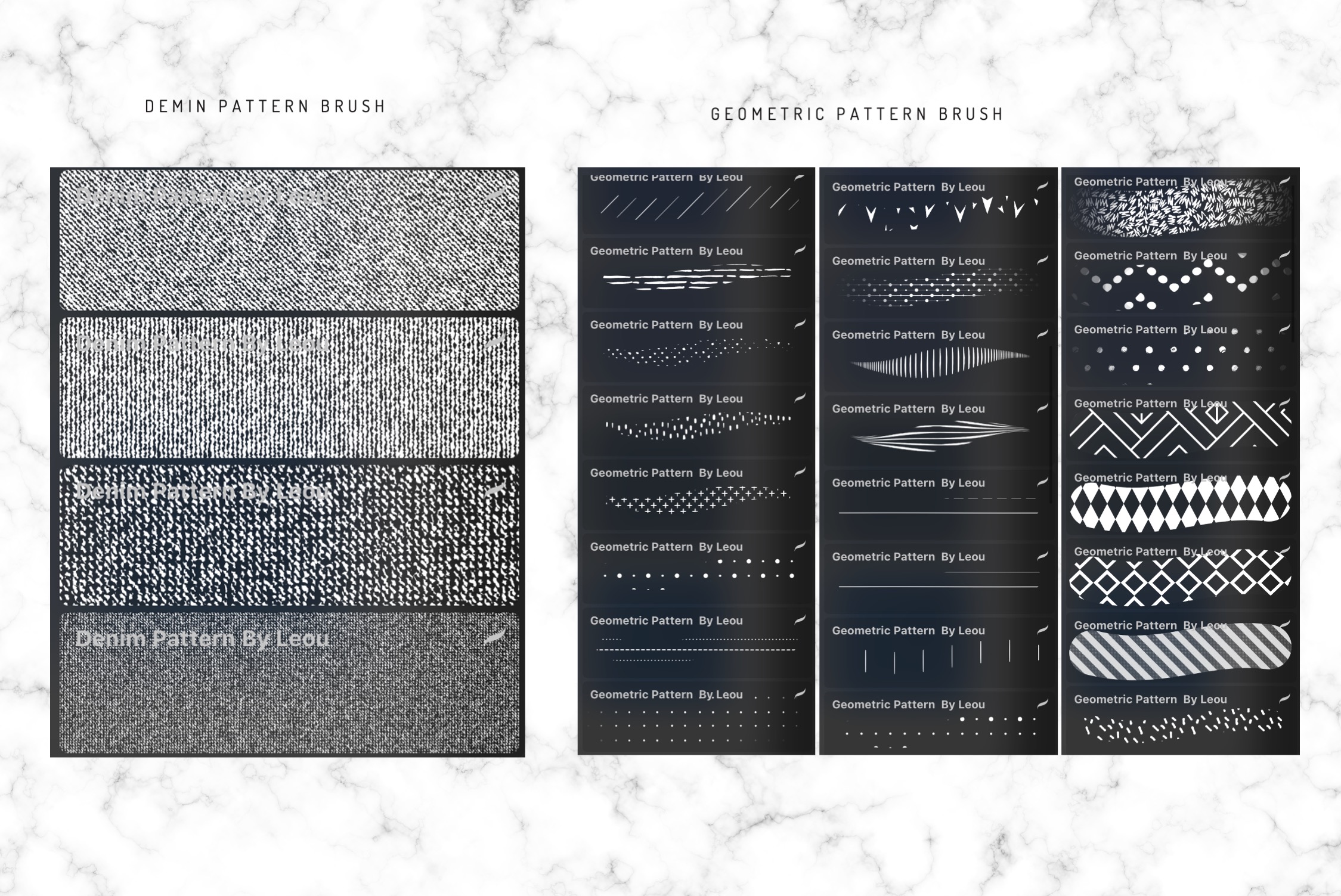 Denim Seamless Procreate Pattern Brush - photo 2