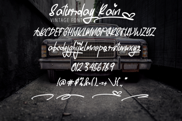 Saturday Rain Font PNG with transparent background - Preview 3