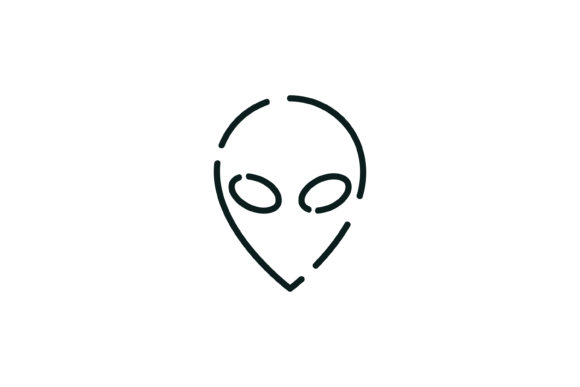 Alien Line Art Astronomy Icon
