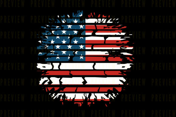 American Flag Brick Wall Splash 