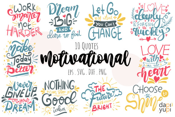 Motivational Quotes Bundle Graphics