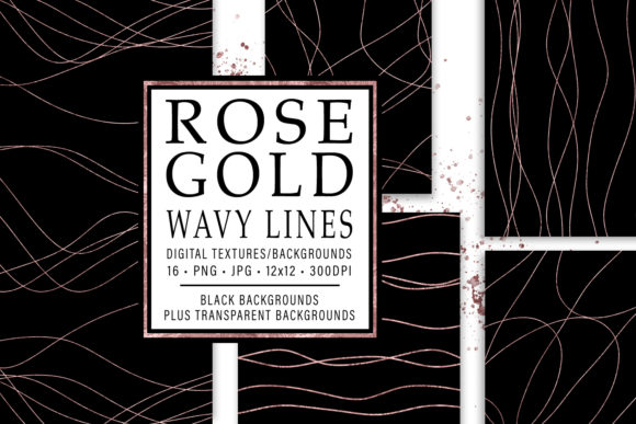 Rose Gold Wavy Lines