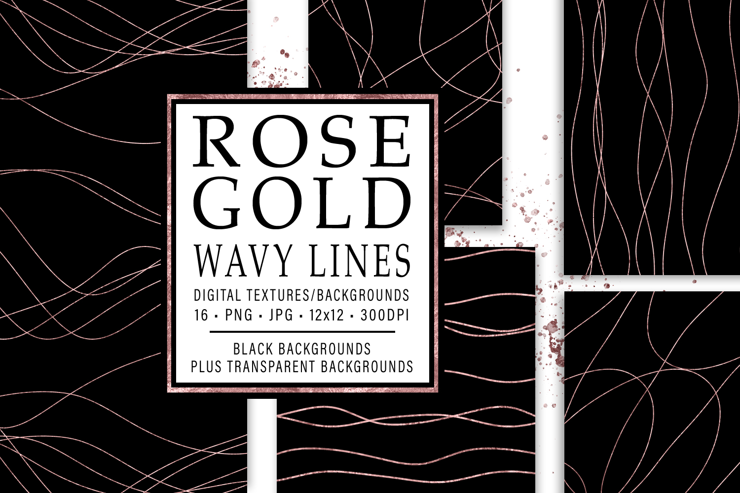 Rose Gold Wavy Lines