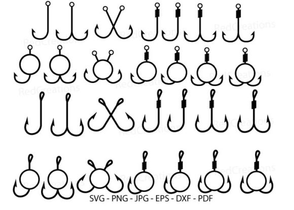 28 Fish Hook, Double Fish Hook Set Graphic by RedCreations Creative Fabrica 28 Fish Hook, Double Fish Hook Set Graphic by RedCreations Creative Fabrica