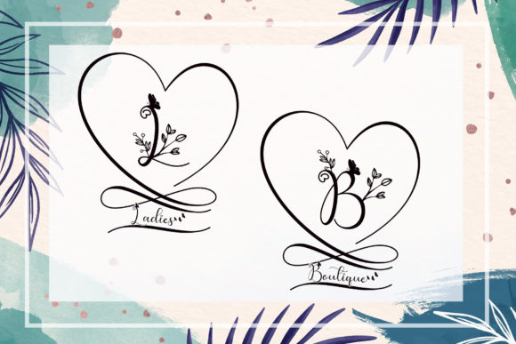 Cute Butterfly Monogram Font - Preview 4