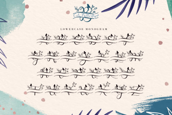 Cute Butterfly Monogram Font - Preview 5