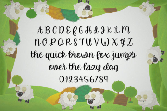 Cute Little Sheep Font PNG with transparent background - Preview 1