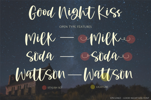 Good Night Kiss Font PNG with transparent background - Preview 6