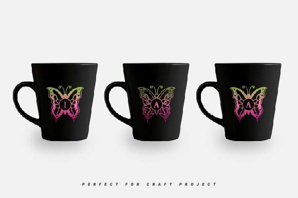 Merissa Monogram Font PNG with transparent background - Preview 4