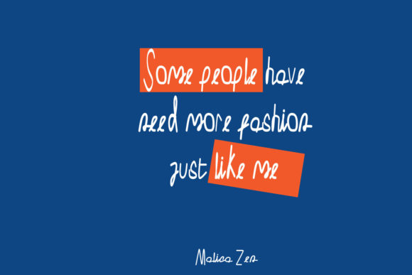 Malica Zen Font PNG with transparent background - Preview 3