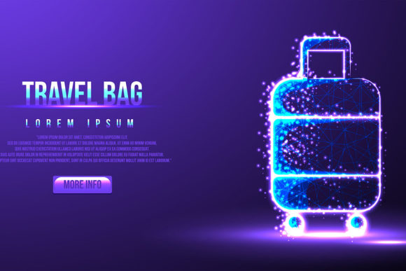 Travel Bag, Low Poly Wireframe Landing